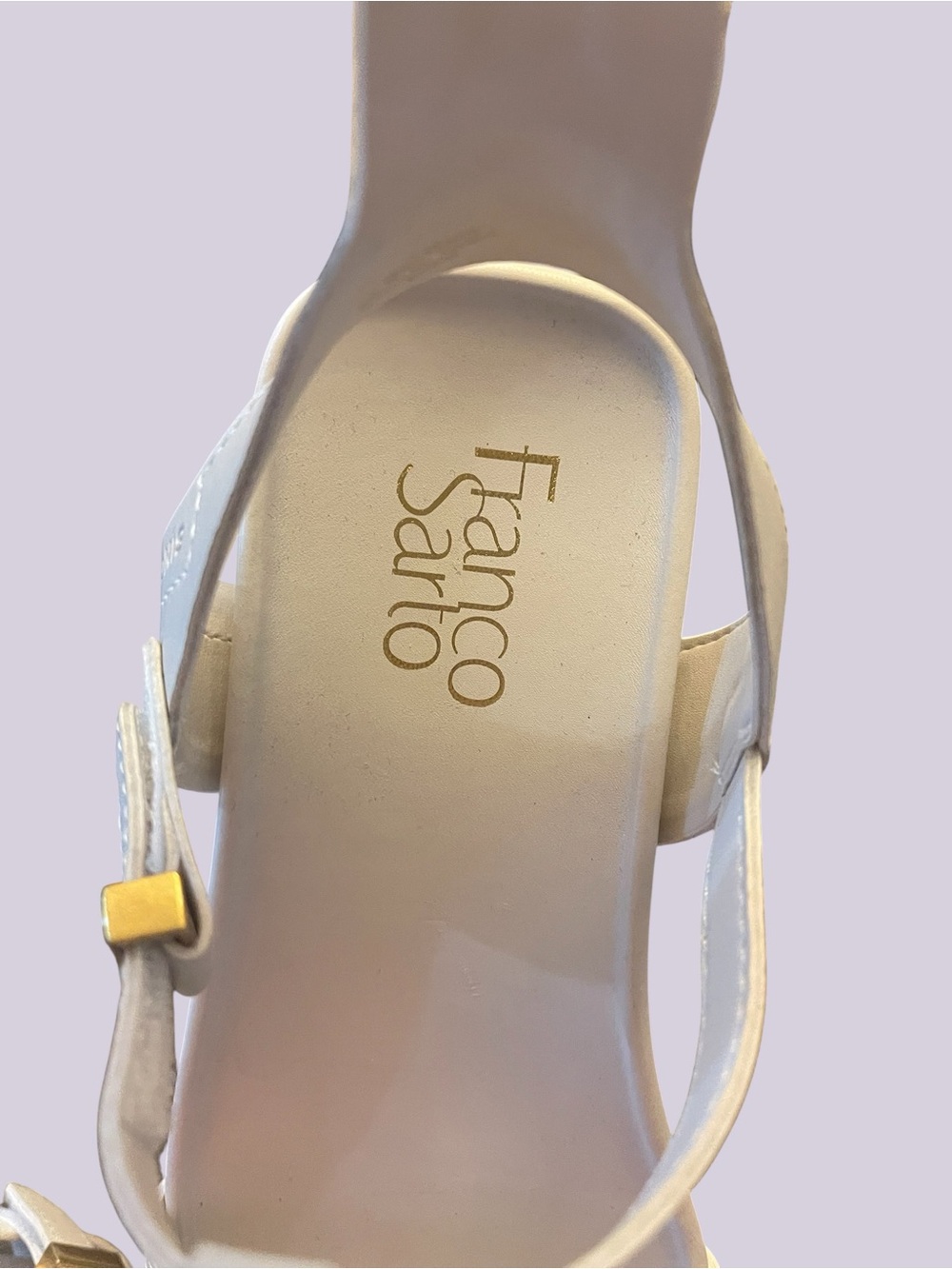 Franco Sarto Evan Women’s Ivory Flat Strappy Sandals Size 7.5M Adjustable Ankle - Picture 4 of 6